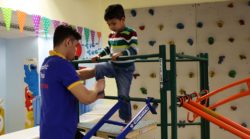 Climbing at Rolly Pollies Gym in Causeway Bay, Hong Kong